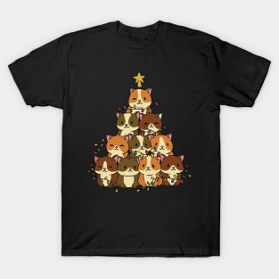 Funny Cute Cat Christmas Tree T-Shirt